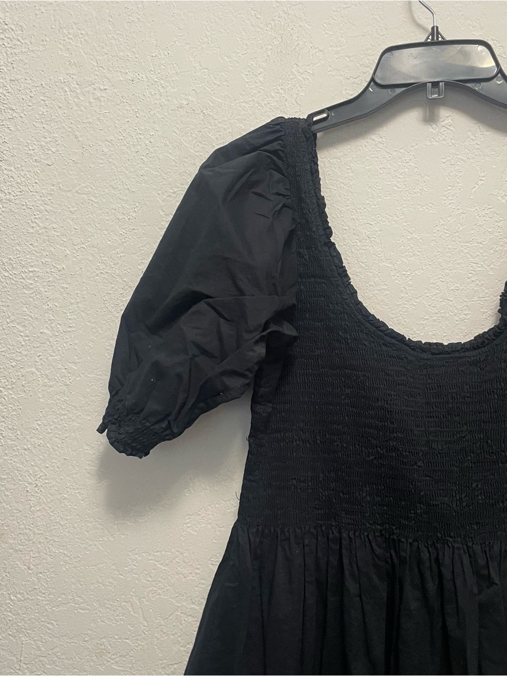 Hill House The Louisa Nap Dress Smocked Puff Sleeve Midi Black Large - Picture 3 of 5